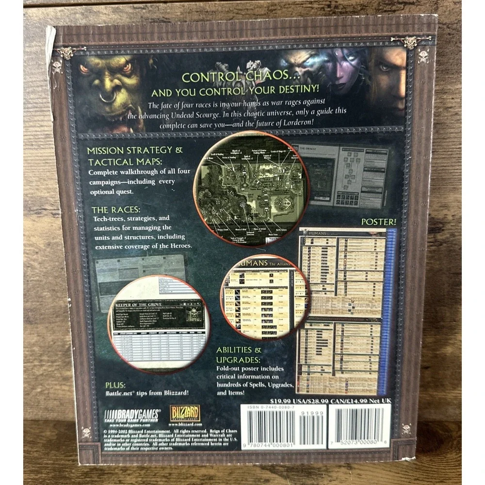 BradyGames Warcraft III Reign of Chaos Official Battle Chest Guide With Poster